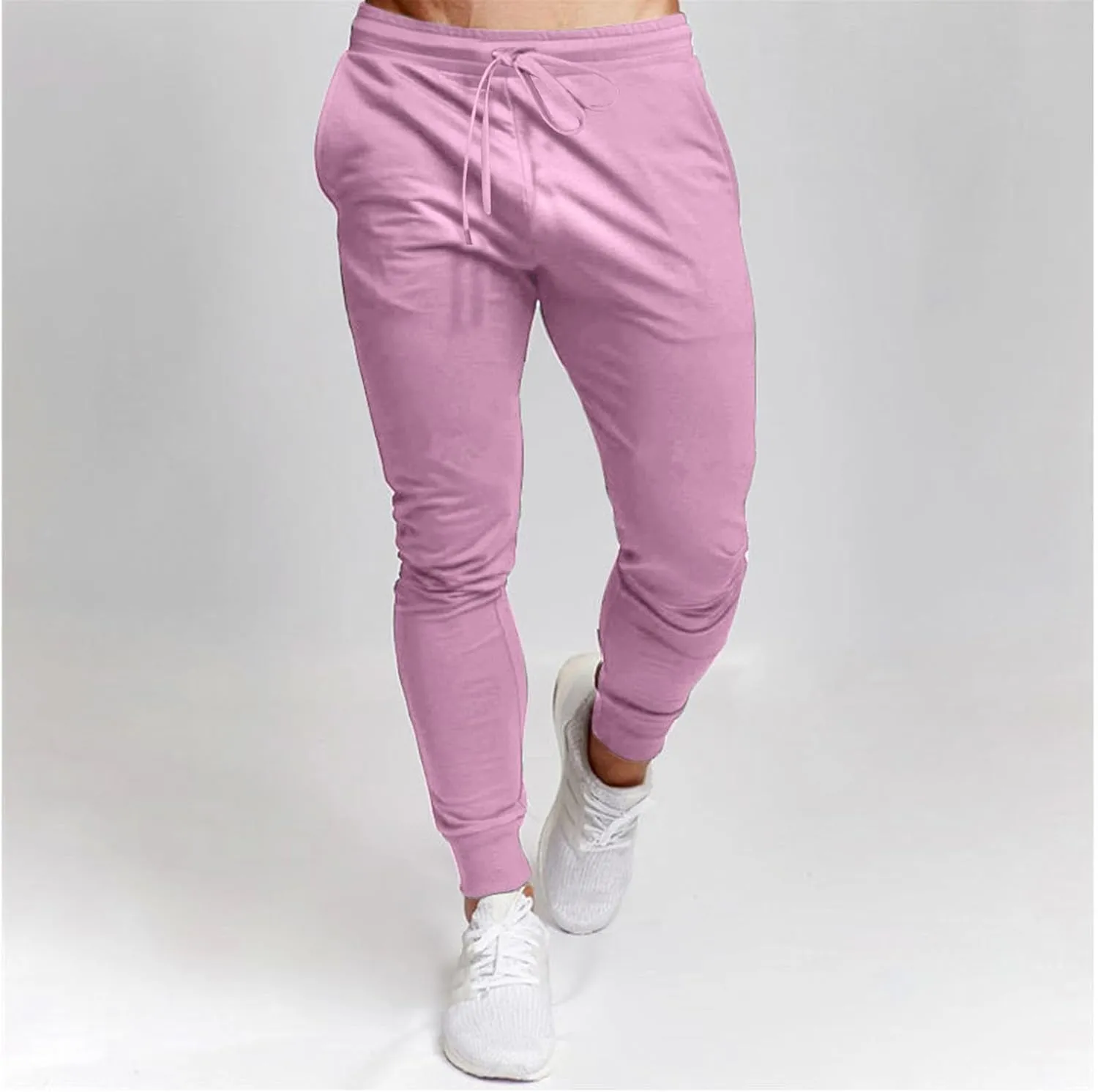 Finelylove Joggers for Men Slim Fit Lightweight Stretch Sweatpants Elastic Waist Tapered Workout Athletic Track Pants