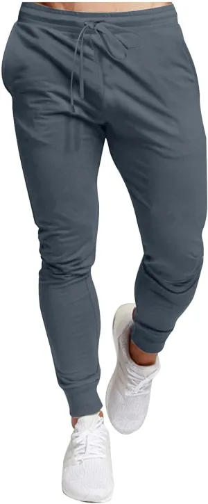 Finelylove Joggers for Men Slim Fit Lightweight Stretch Sweatpants Elastic Waist Tapered Workout Athletic Track Pants