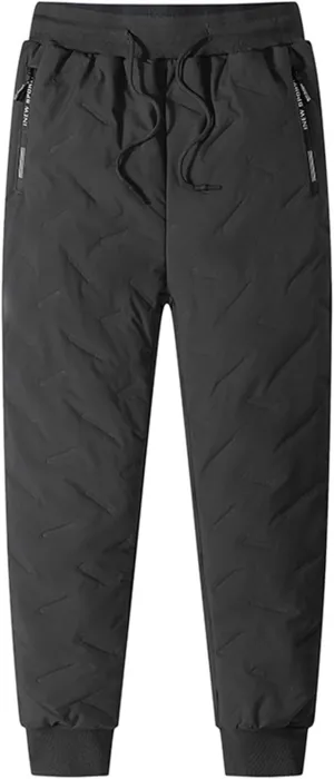 Fleece Lined Jogger Sweatpants, Winter Fleece Pants, Heavyweight Thermal Lounge Athletic Track Jogger Pants