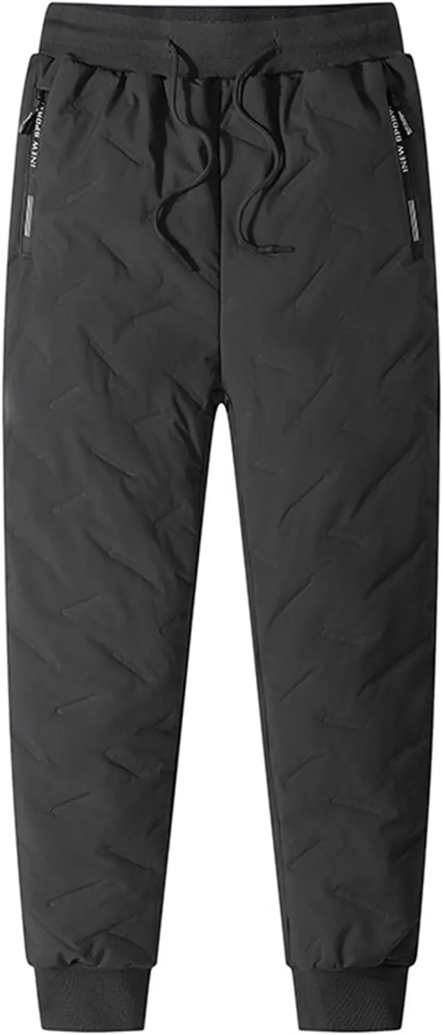 Fleece Lined Jogger Sweatpants, Winter Fleece Pants, Heavyweight Thermal Lounge Athletic Track Jogger Pants