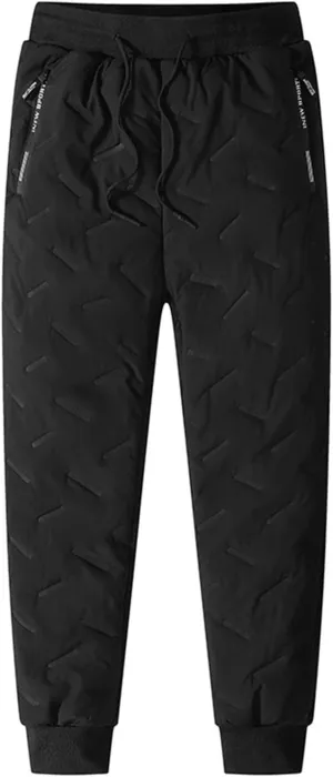 Fleece Lined Jogger Sweatpants, Winter Fleece Pants, Heavyweight Thermal Lounge Athletic Track Jogger Pants