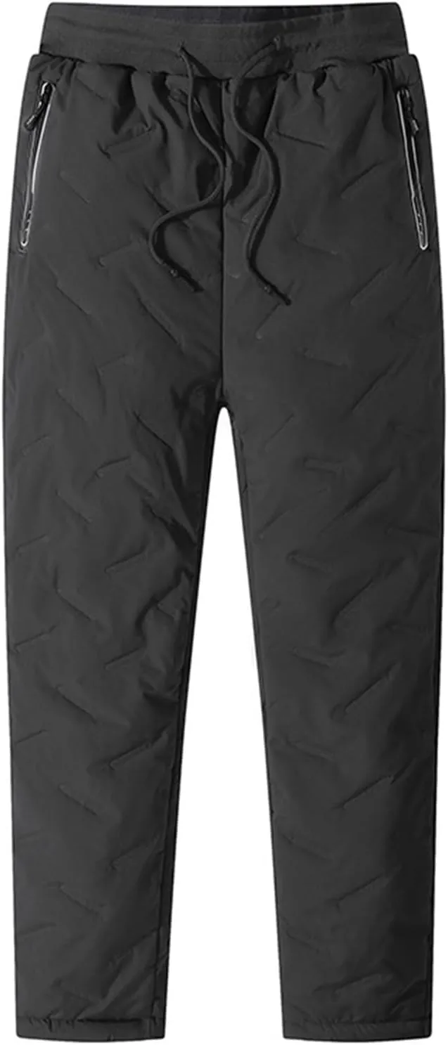 Fleece Lined Jogger Sweatpants, Winter Fleece Pants, Heavyweight Thermal Lounge Athletic Track Jogger Pants