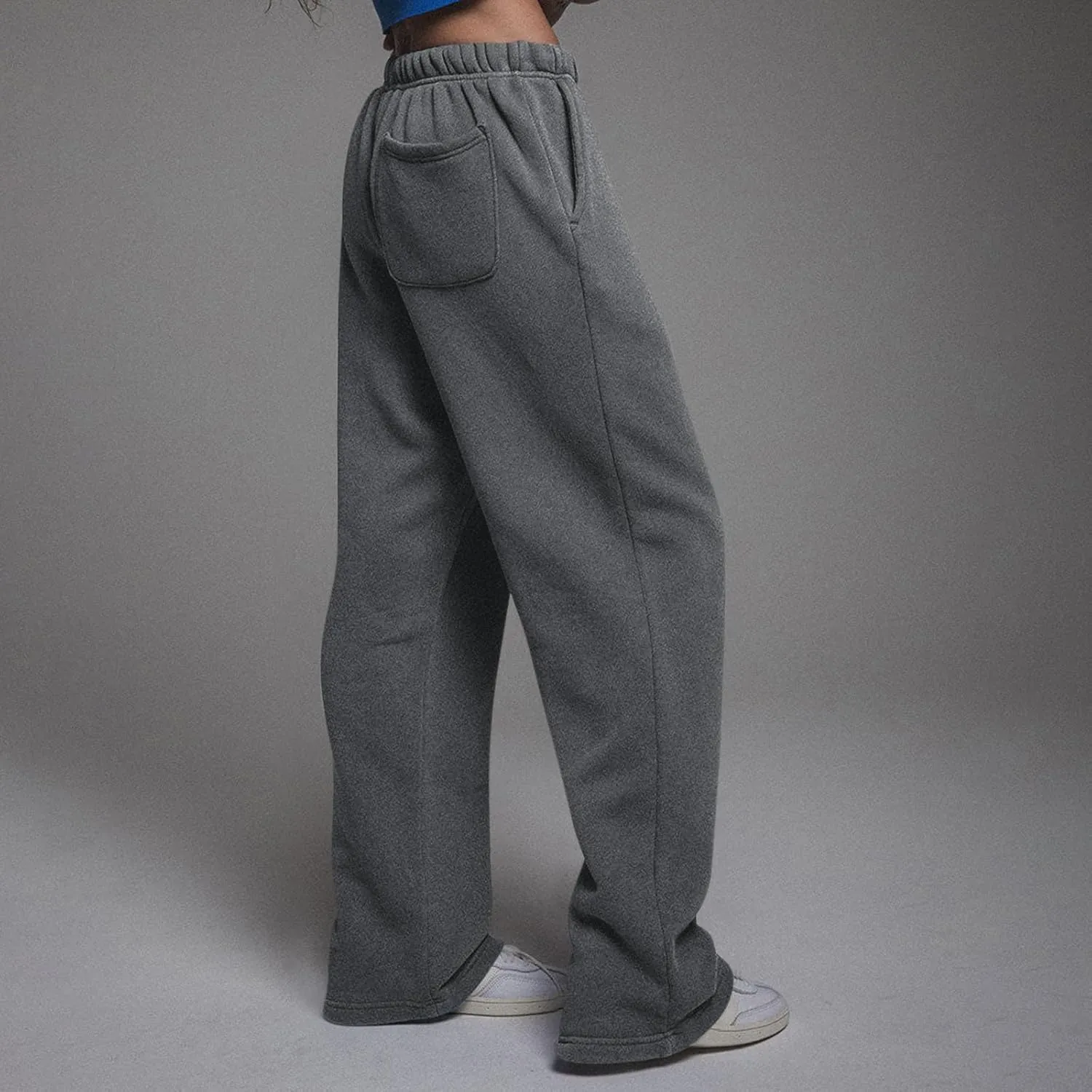Fleece Lined Sweatpants Women Baggy Athletic Wide Leg Pants Winter Warm Comfy Soft Low Waisted Joggers with Pockets