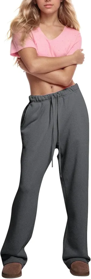 Fleece Lined Sweatpants Women Baggy Athletic Wide Leg Pants Winter Warm Comfy Soft Low Waisted Joggers with Pockets