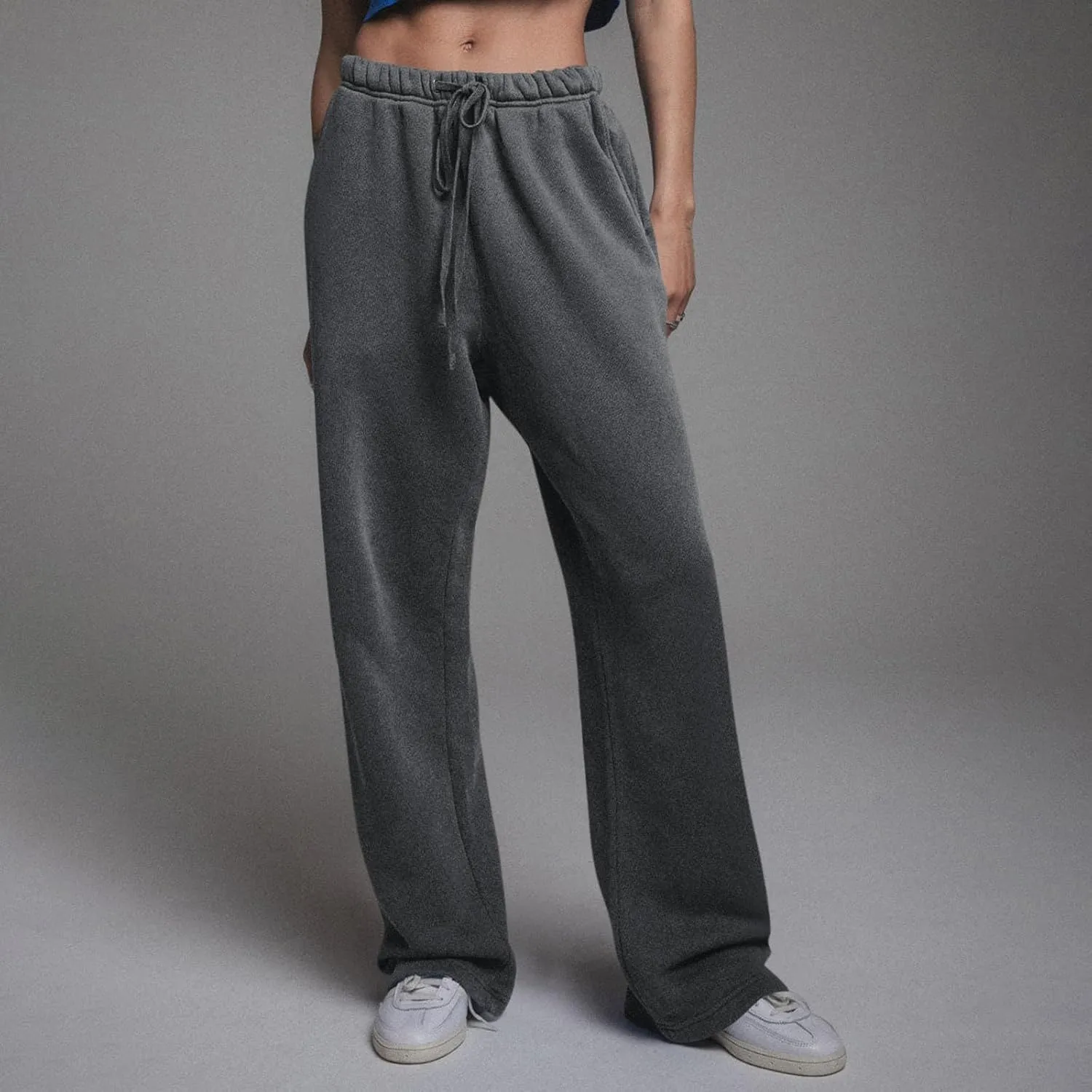 Fleece Lined Sweatpants Women Baggy Athletic Wide Leg Pants Winter Warm Comfy Soft Low Waisted Joggers with Pockets