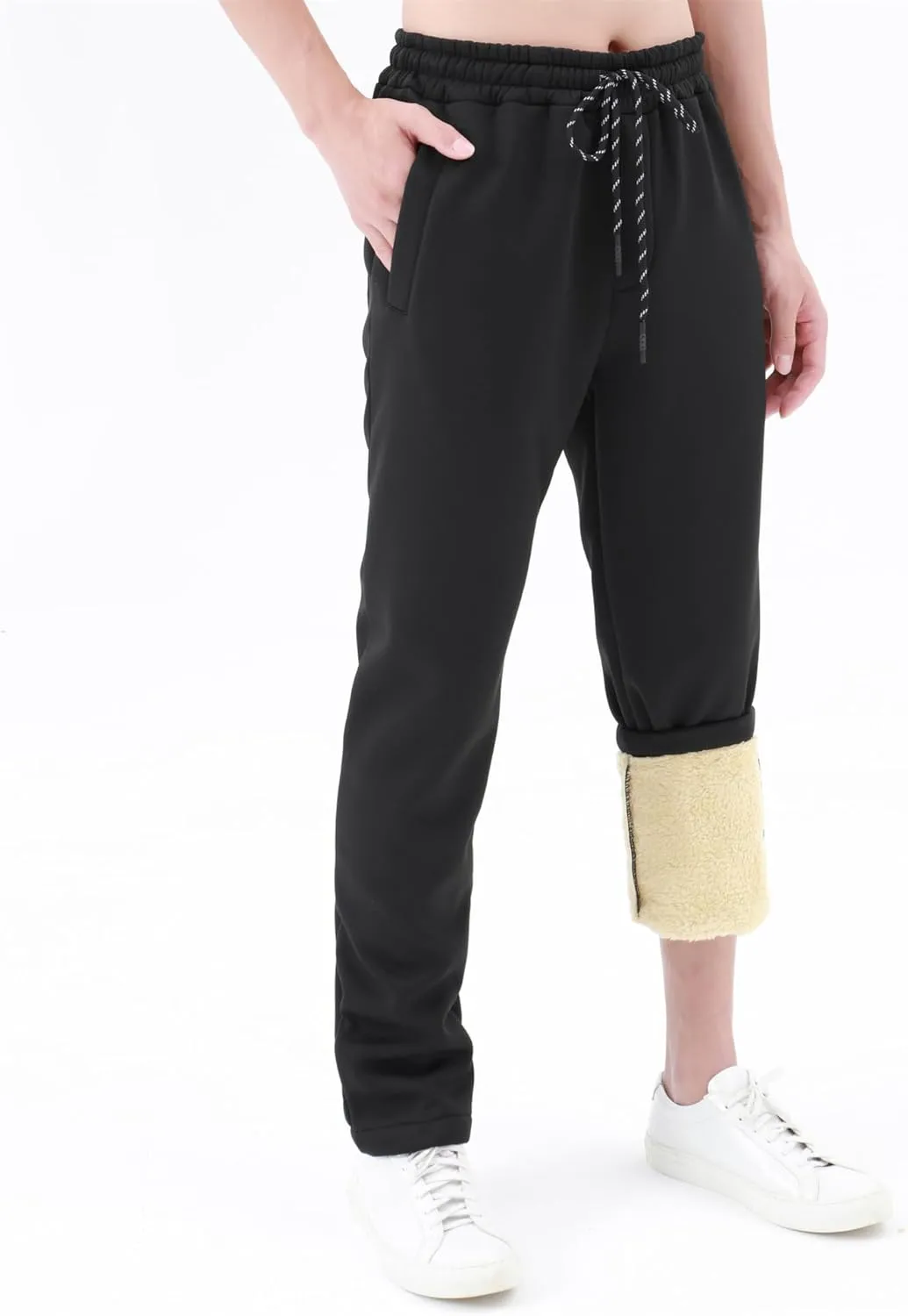 Fleece Winter Pants for Men Sherpa Lined Sweatpants Thicken Warm Heavyweight Sport Jogger Lounge Athletic Track Pants