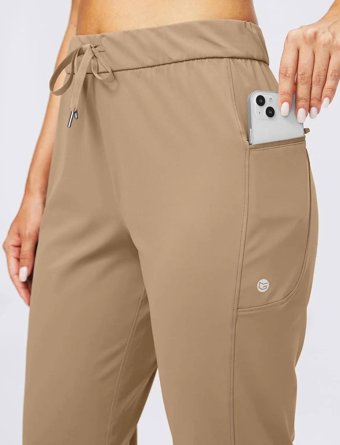 G Gradual Women's Joggers Pants with Zipper Pockets Stretch Tapered Athletic Joggers for Women Lounge, Jogging, Workout