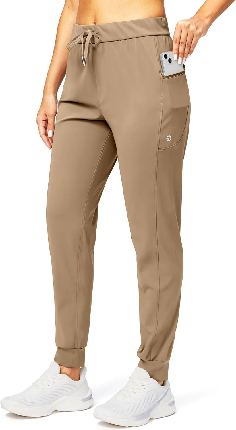 G Gradual Women's Joggers Pants with Zipper Pockets Stretch Tapered Athletic Joggers for Women Lounge, Jogging, Workout