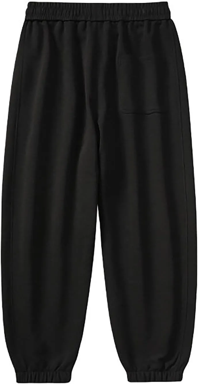 High Waisted 2024 Mens Sweatpant Fleece Lined Baggy Workout Athletic Joggers Pant Trendy Loose Baggy Lounge Bottoms