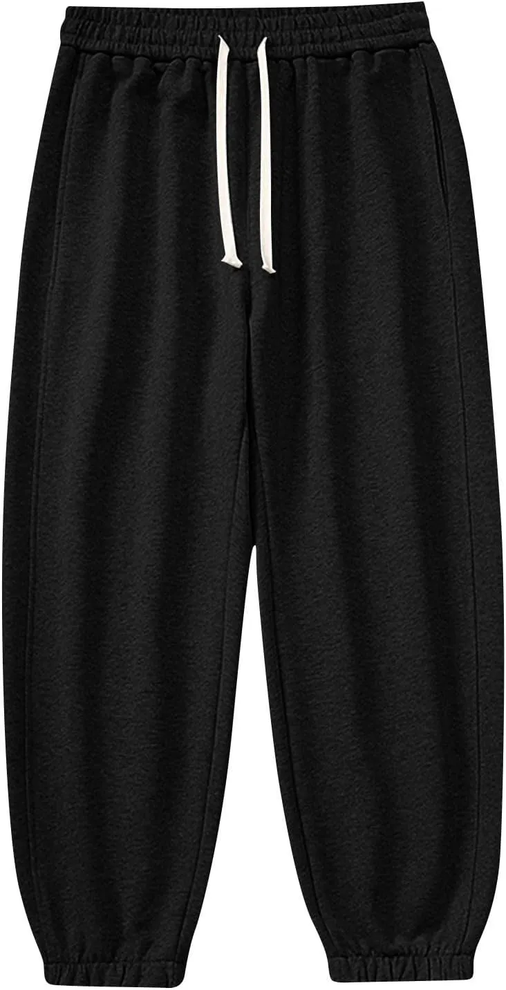 High Waisted 2024 Mens Sweatpant Fleece Lined Baggy Workout Athletic Joggers Pant Trendy Loose Baggy Lounge Bottoms