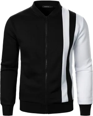 Hoodie Jacket for Men 2024 Fall Jacket Colorblock Zipper Jacket Fashion Lightweight Winter Coats Softshell Outerwear