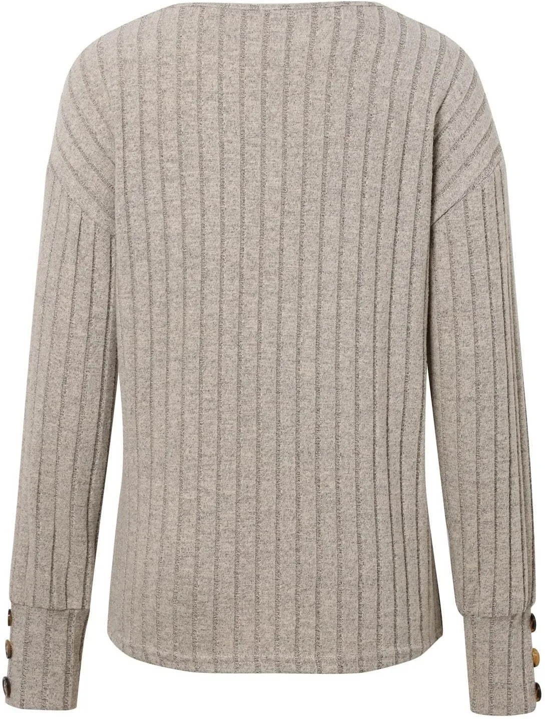 iLH Womens Sweater 2024 Long Sleeve Ribbed Knit Sweaters Casual V Neck Shirts Lightweight Loose Trendy Tunic Tops