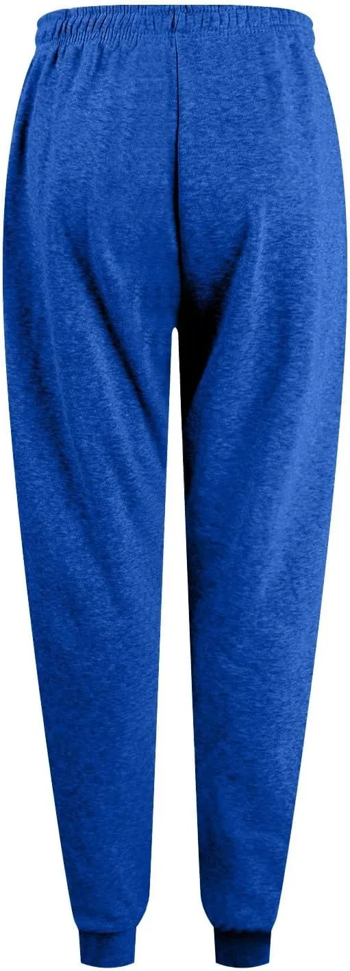 Jogger Sweatpants Women Baggy Comfy Elastic High Waisted Fleece Sweatpants Outdoor Workout Joggers w/Pockets