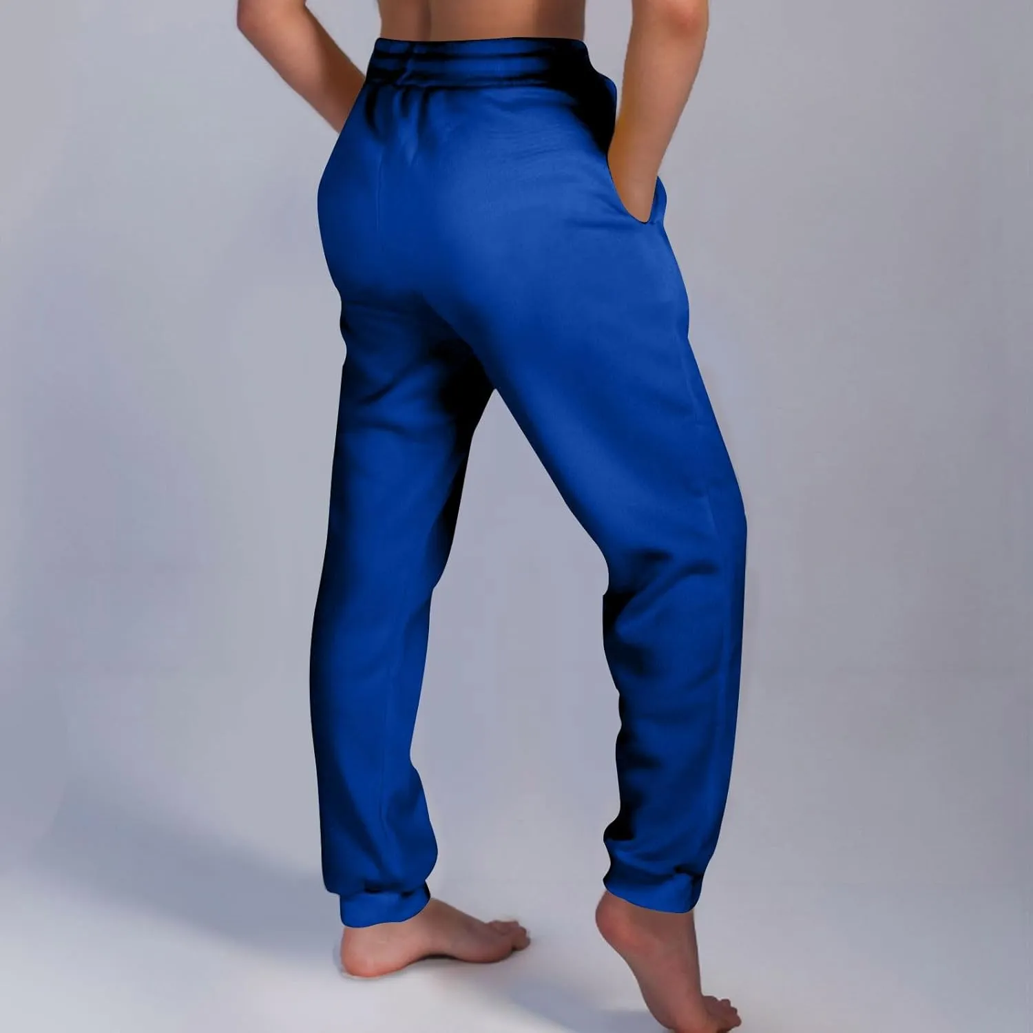 Jogger Sweatpants Women Baggy Comfy Elastic High Waisted Fleece Sweatpants Outdoor Workout Joggers w/Pockets