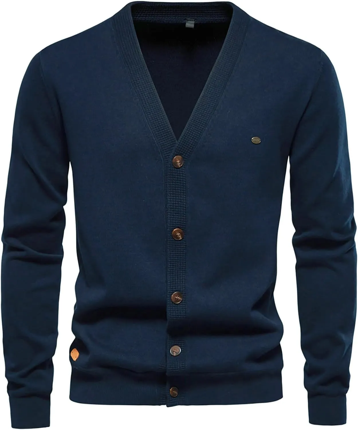 Knit Cardigan Sweaters for Men Stand Collar Cardigan Button Down Cardigan Sweater Open Front Cardigan with Pockets