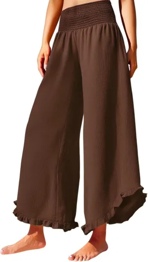 Las Vegas Outfits for Women Palcomfy Pants Women's Summer Linen Pants High Waisted Drawstring Printed Bohemian Capris