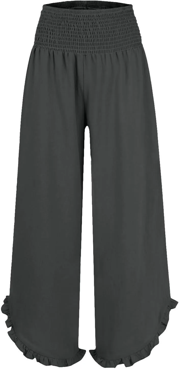 Las Vegas Outfits for Women Palcomfy Pants Women's Summer Linen Pants High Waisted Drawstring Printed Bohemian Capris