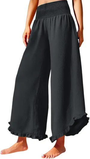 Las Vegas Outfits for Women Palcomfy Pants Women's Summer Linen Pants High Waisted Drawstring Printed Bohemian Capris