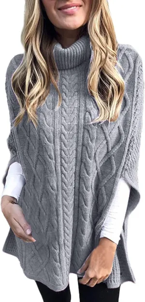 LCMTWX Women's 2023 Winter Pullover Sweater Sleeve Button Knitted Turtleneck Sweater Loose Long Sleeve Tops Shirts Womens