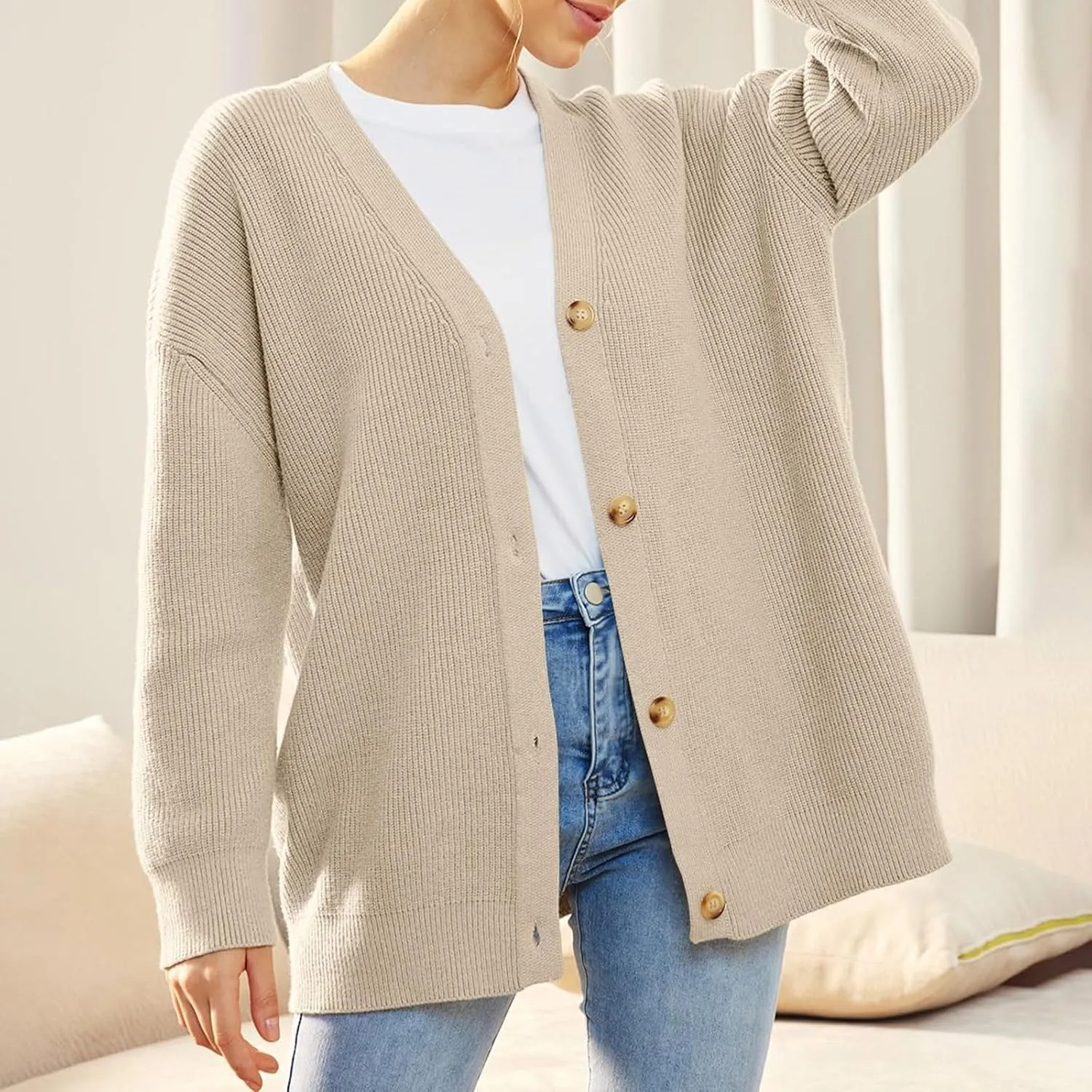 LCMTWX Womens Plus Size Sweater Button Long Pullover Women Tops Turtleneck Sweater Fall Fuzzy Knit Warm Pullover Sweater