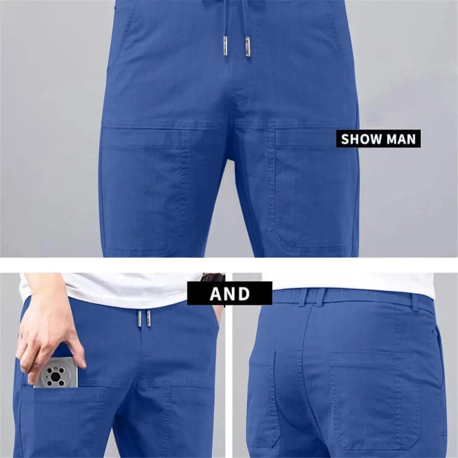 lcyhony Mens Hiking Pants Relaxed fit Multipants-High Stretch Multi-Pocket Durable Cargo Pants Plus Size Summer Casual Pants