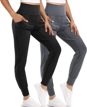 LEINIDINA Women’s Jogger Pants High Waisted Sweatpants with Pockets Tapered Casual Lounge Pants Loose Track Cuff Leggings