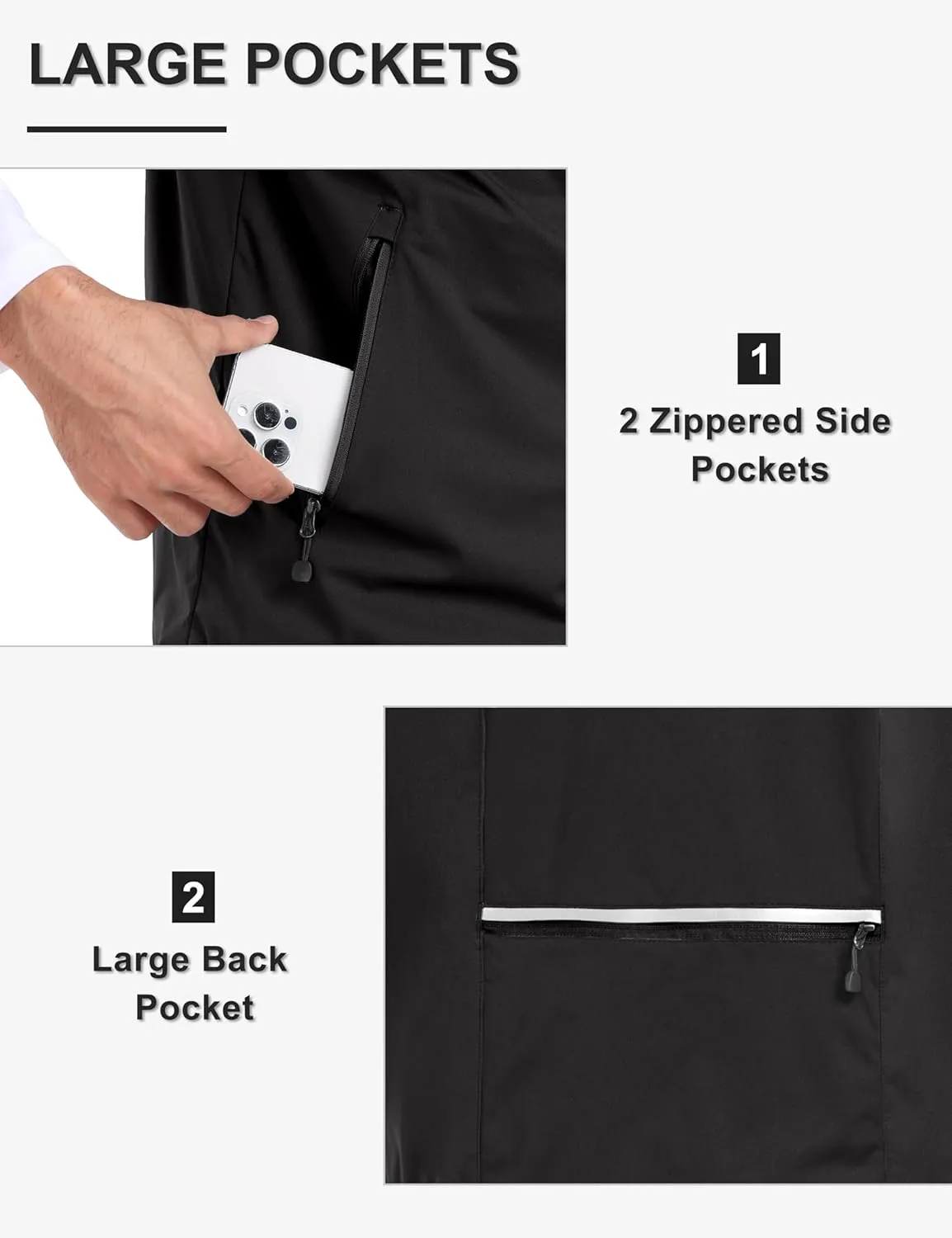 Little Donkey Andy Men's Lightweight Softshell Vests Short Sleeve Jackets for Golfing Hiking Running