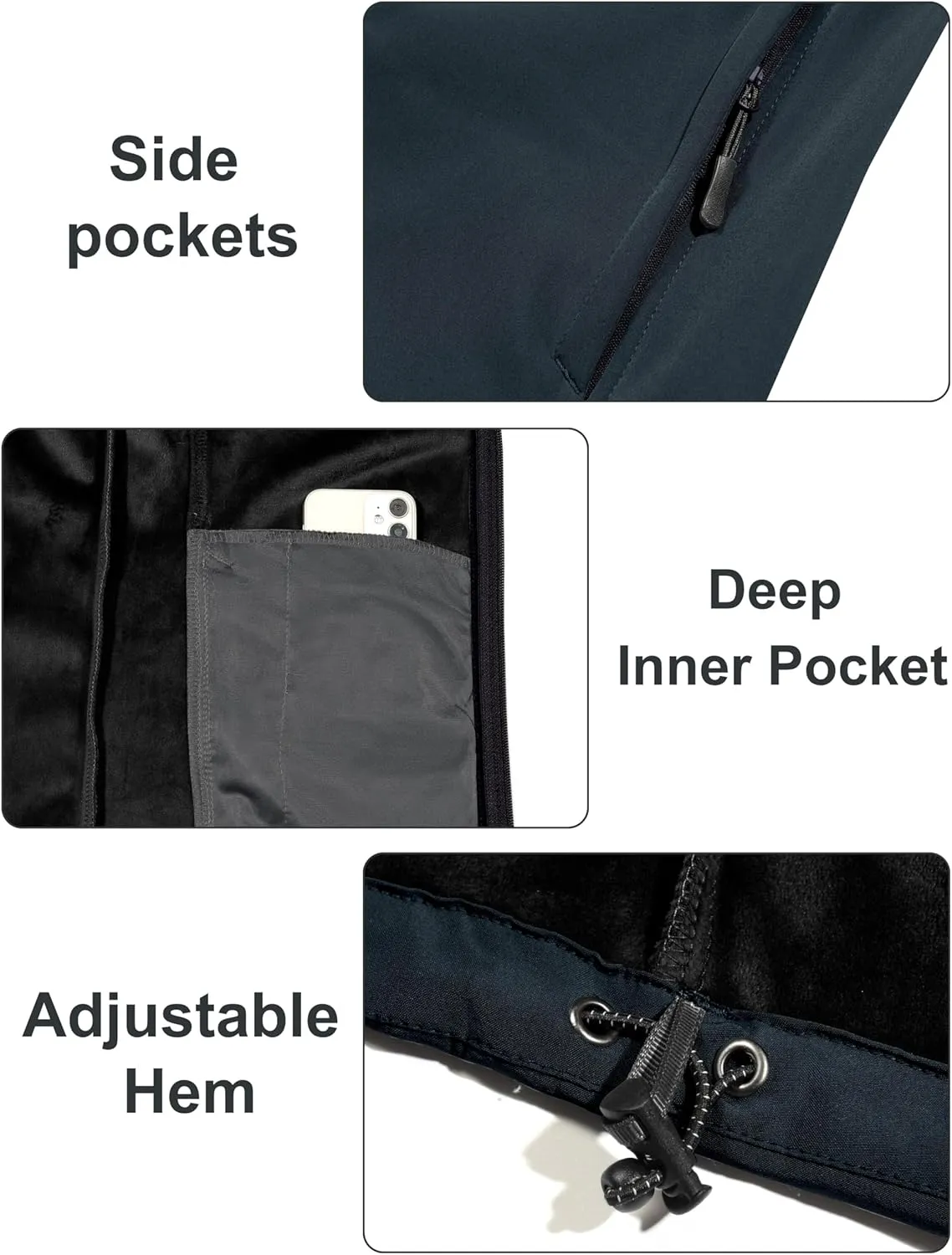 Little Donkey Andy Women's Lightweight Stand Collar Jacket Water Resistant Windbreaker Fleece Lined Warm Coat