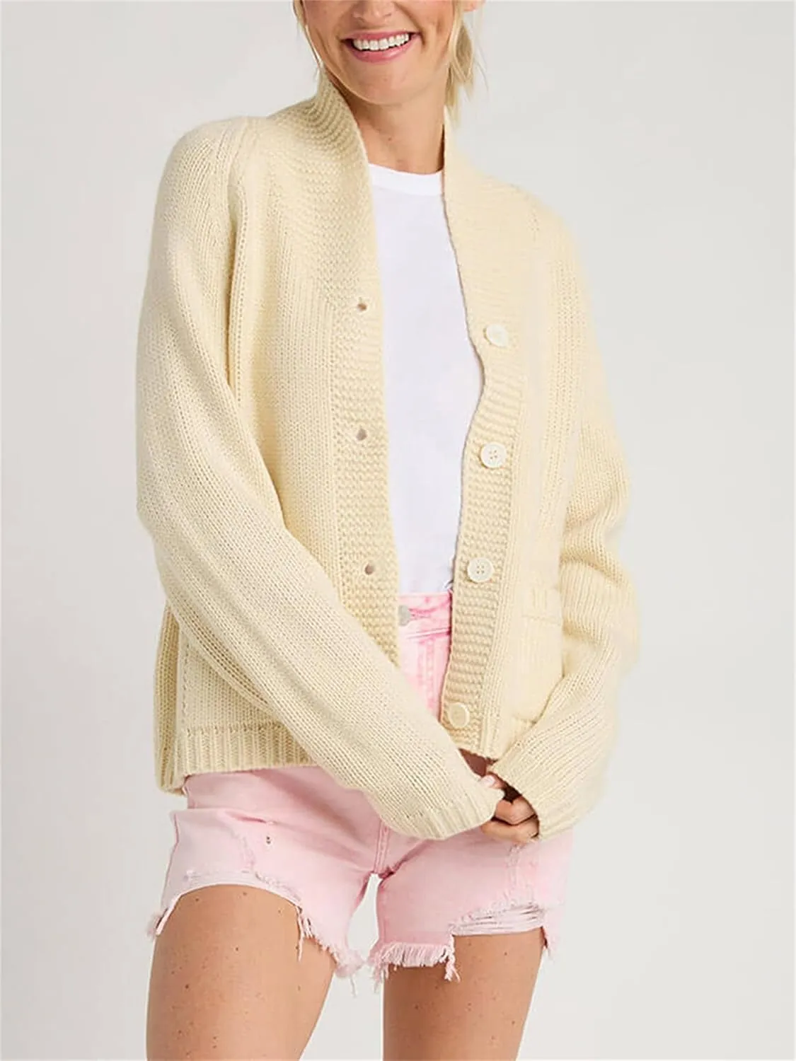 Lobster Knit Sweater Cardigan for Women Y2K Chunky Button Down Sweater Coat Vintage Lightweight Knitwear Cardigans