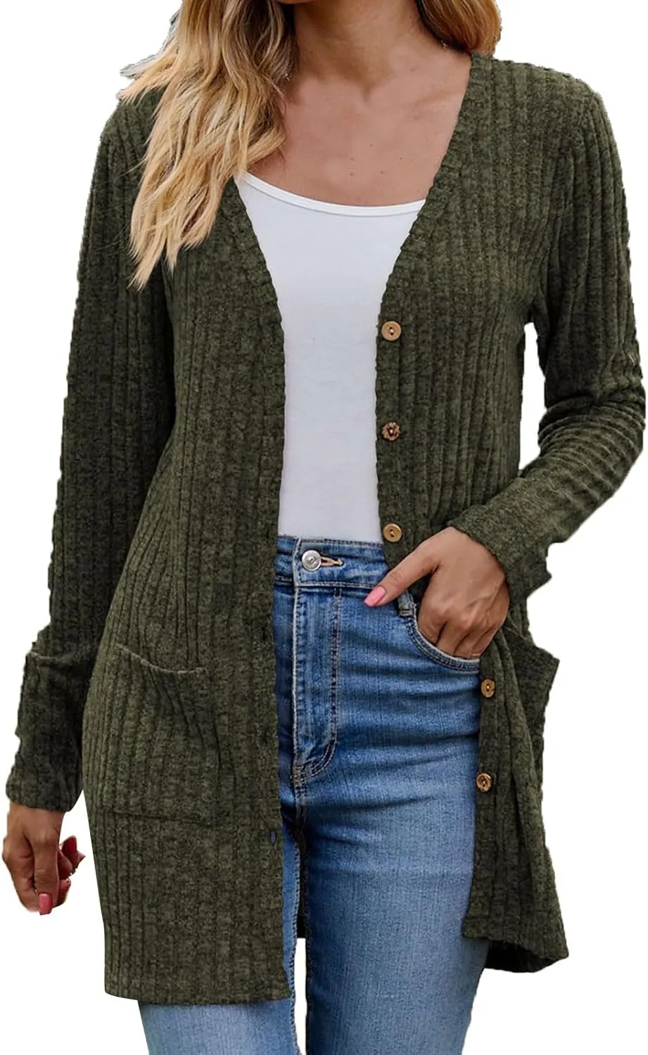Long Cardigans For Women Fall Fashion Open Front Business Cable Knitted Cardigan Casual Slouchy Button Down Sweaters