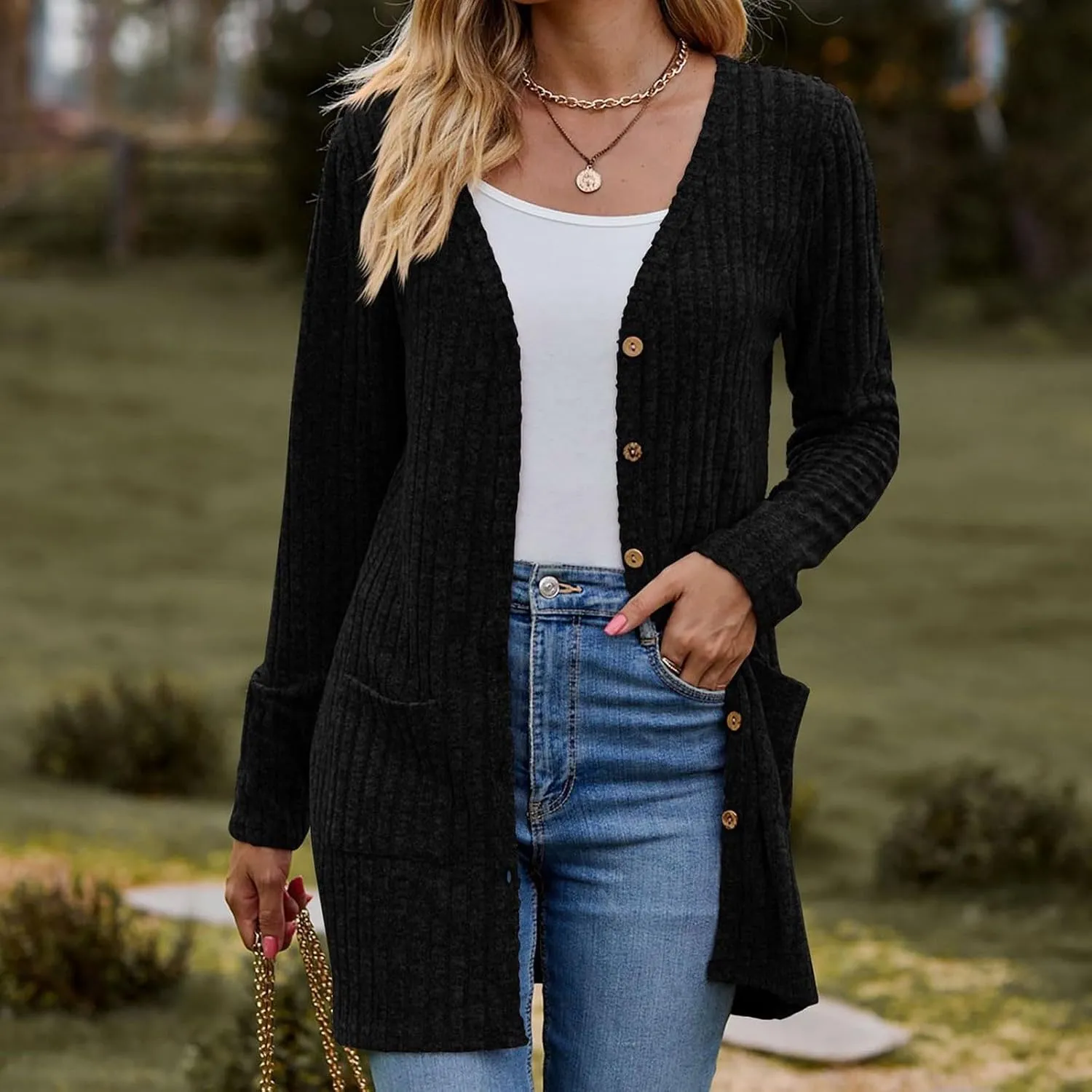 Long Cardigans For Women Fall Fashion Open Front Business Cable Knitted Cardigan Casual Slouchy Button Down Sweaters