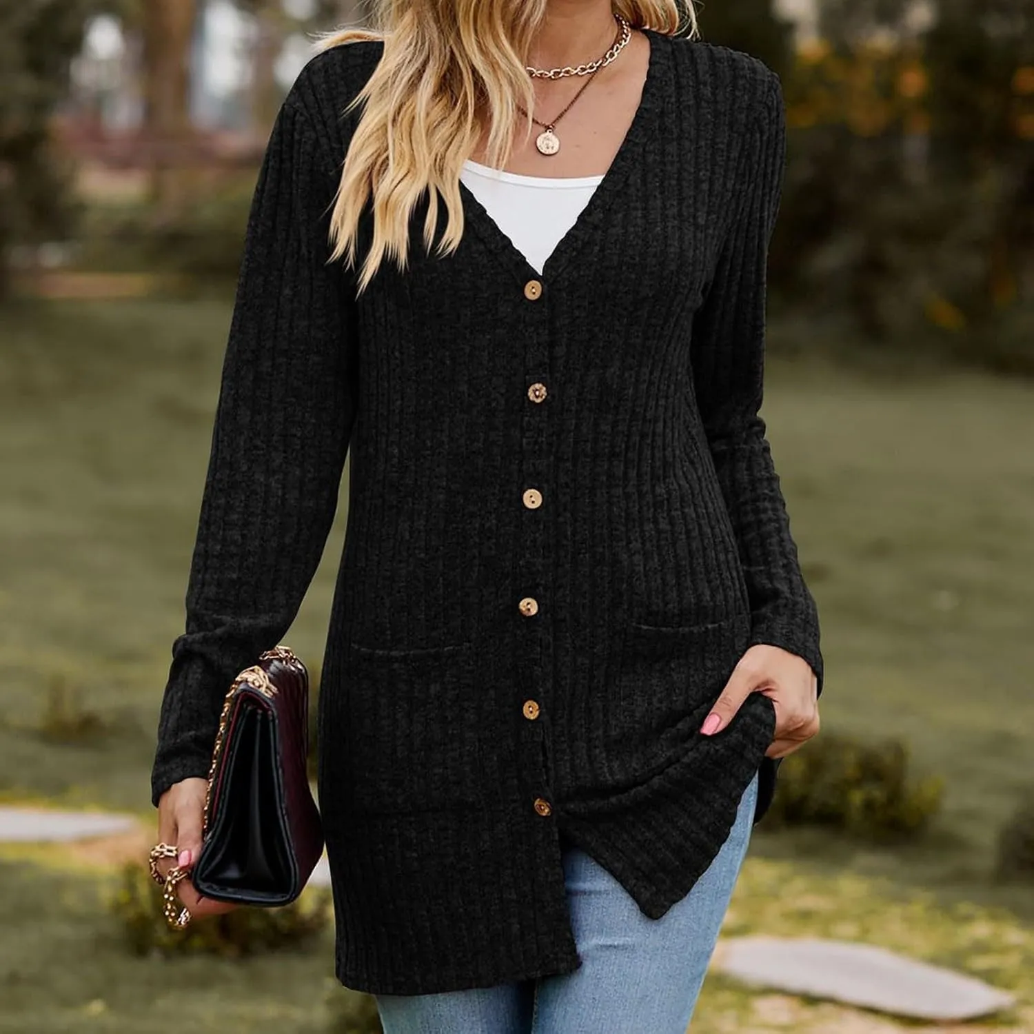 Long Cardigans For Women Fall Fashion Open Front Business Cable Knitted Cardigan Casual Slouchy Button Down Sweaters