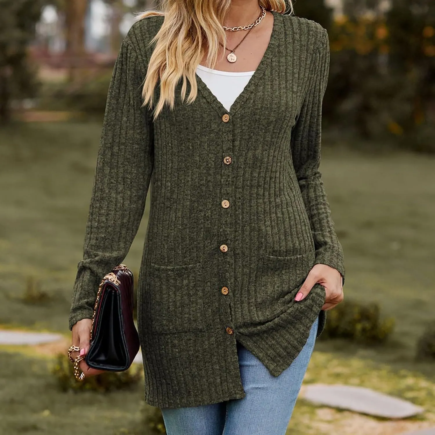 Long Cardigans For Women Fall Fashion Open Front Business Cable Knitted Cardigan Casual Slouchy Button Down Sweaters