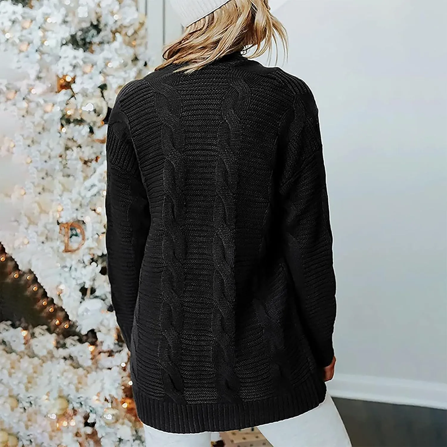 Long Cardigans for Women Oversized Chunky Knit Sweater Fall Plus Size Sweater Coats with Pockets Oversized Casual Jacket