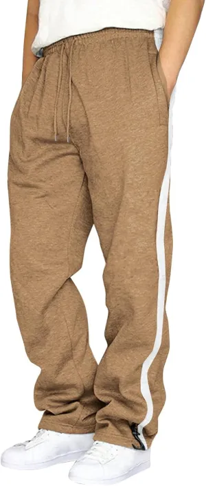 Men Cargo Pant Loose Elastic Waiste Pants Men Relaxed fit Work Pants Black and red Joggers for Men Capri Cargo Hiking Pants for Men Mens Outdoor Winter Pants Sweatpants Men Brown