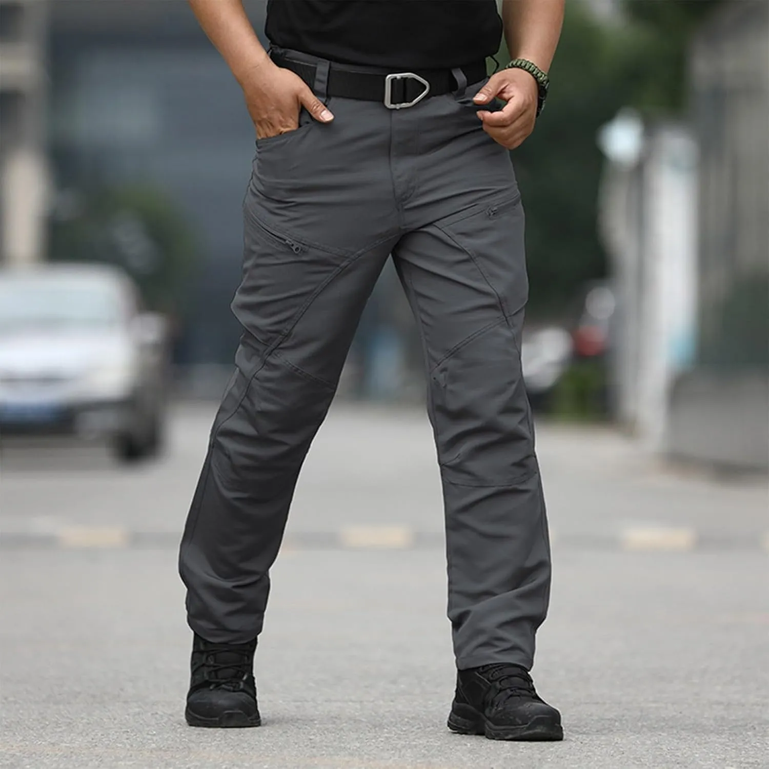 Men Cargo Pants Baggy Casual Trousers Hiking Water Resistant Tactical Pants Multi Pockets Straight Work Pants