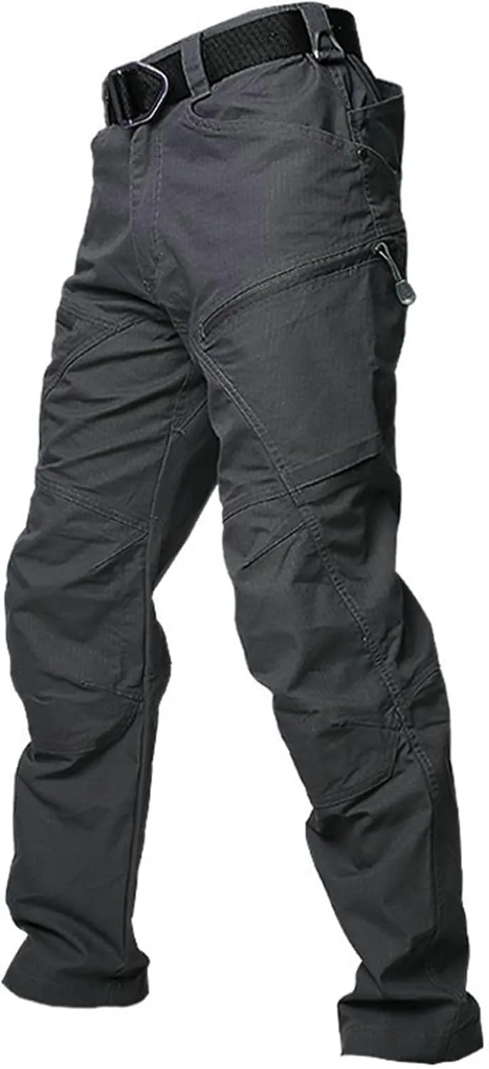 Men Cargo Pants Baggy Casual Trousers Hiking Water Resistant Tactical Pants Multi Pockets Straight Work Pants