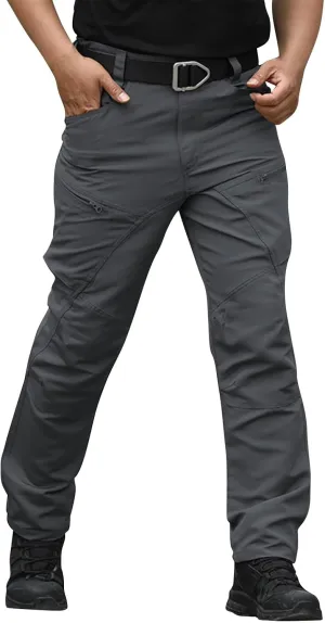 Men Cargo Pants Baggy Casual Trousers Hiking Water Resistant Tactical Pants Multi Pockets Straight Work Pants