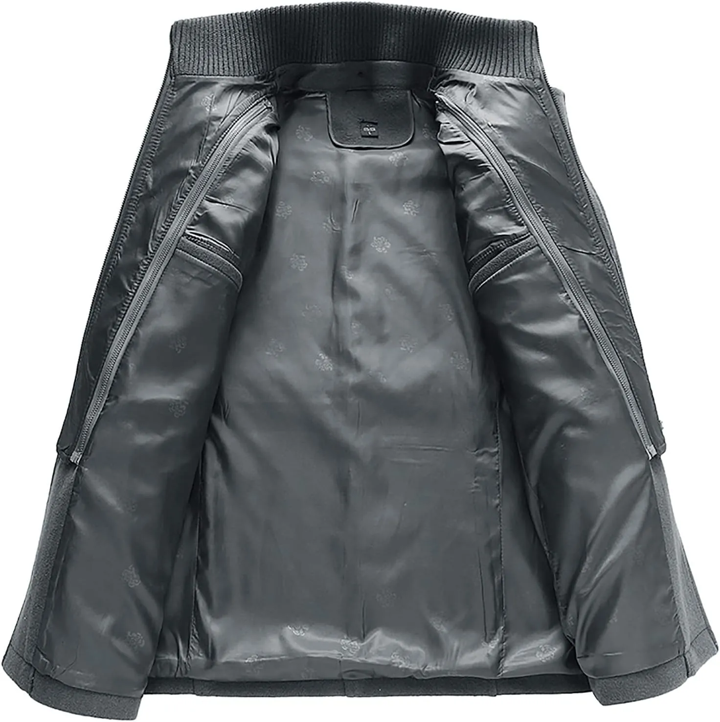 Men Winter Warm Pea Coat Casual Double Collar Woolen Blend Trench Jacket Thicken Mid Length Windproof Pocket Overcoat