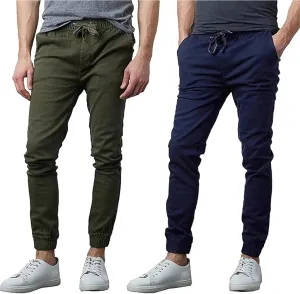 Men's 2-Pack Classic Cotton Stretch Twill Jogger Pants