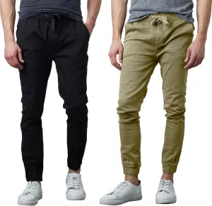 Men's 2-Pack Classic Cotton Stretch Twill Jogger Pants