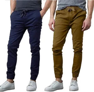 Men's 2-Pack Classic Cotton Stretch Twill Jogger Pants
