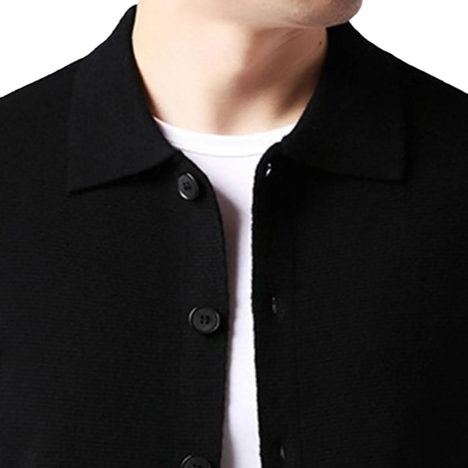 Men's Button Down Cardigan Lapel Sweater Relaxed Fit Casual Pockets Sweater Knitted Solid Soft Sweaters
