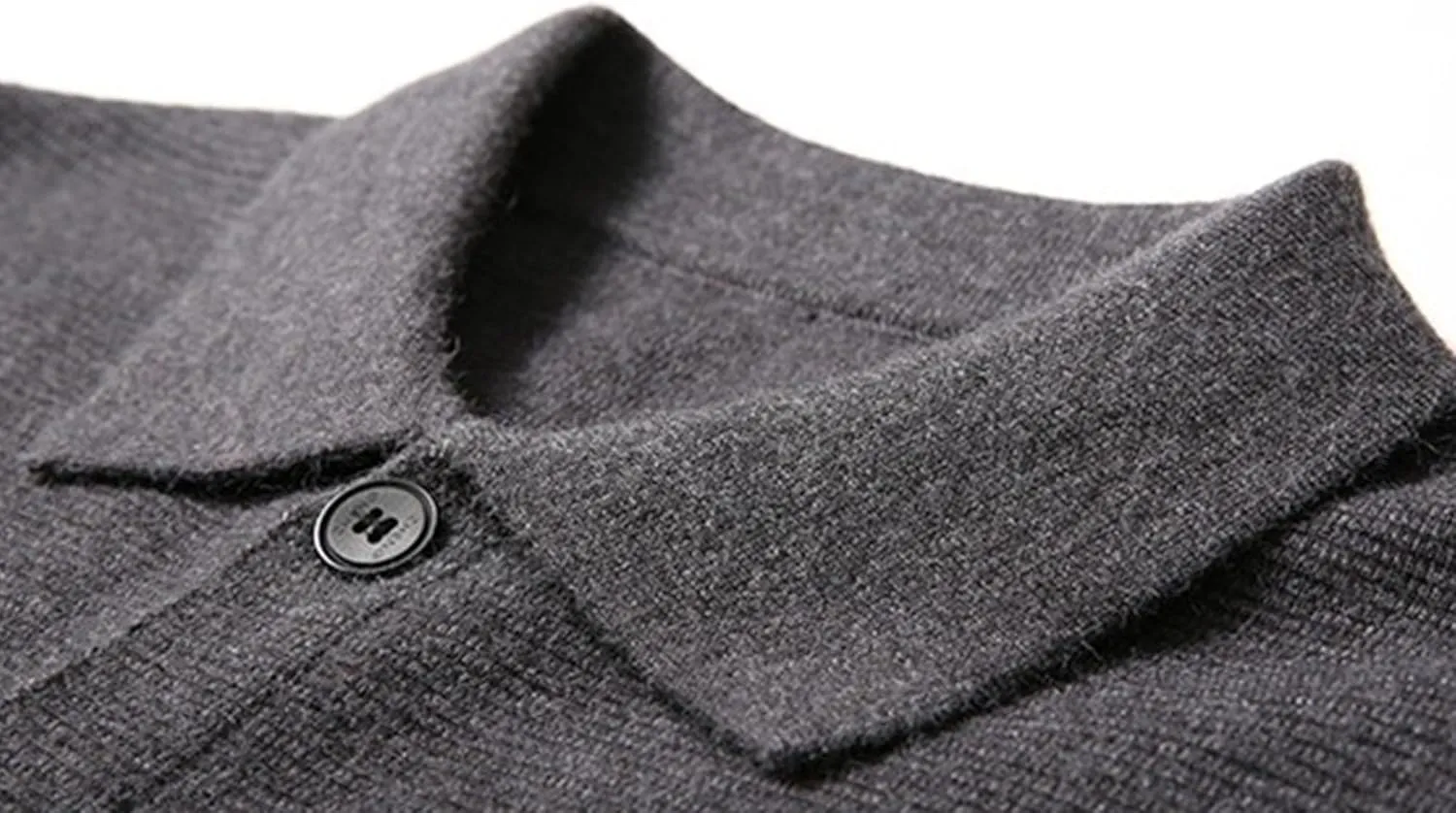 Men's Button Down Cardigan Lapel Sweater Relaxed Fit Casual Pockets Sweater Knitted Solid Soft Sweaters