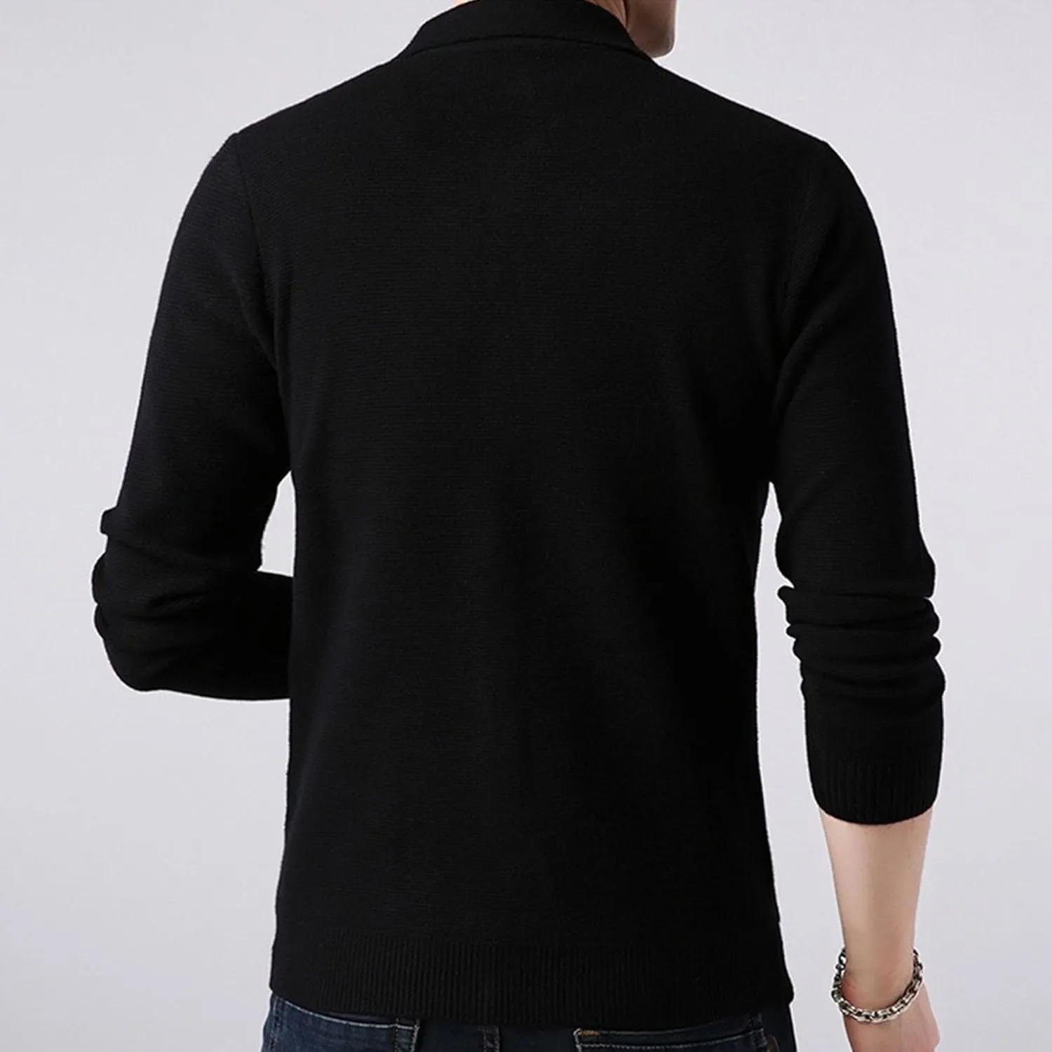 Men's Button Down Cardigan Lapel Sweater Relaxed Fit Casual Pockets Sweater Knitted Solid Soft Sweaters
