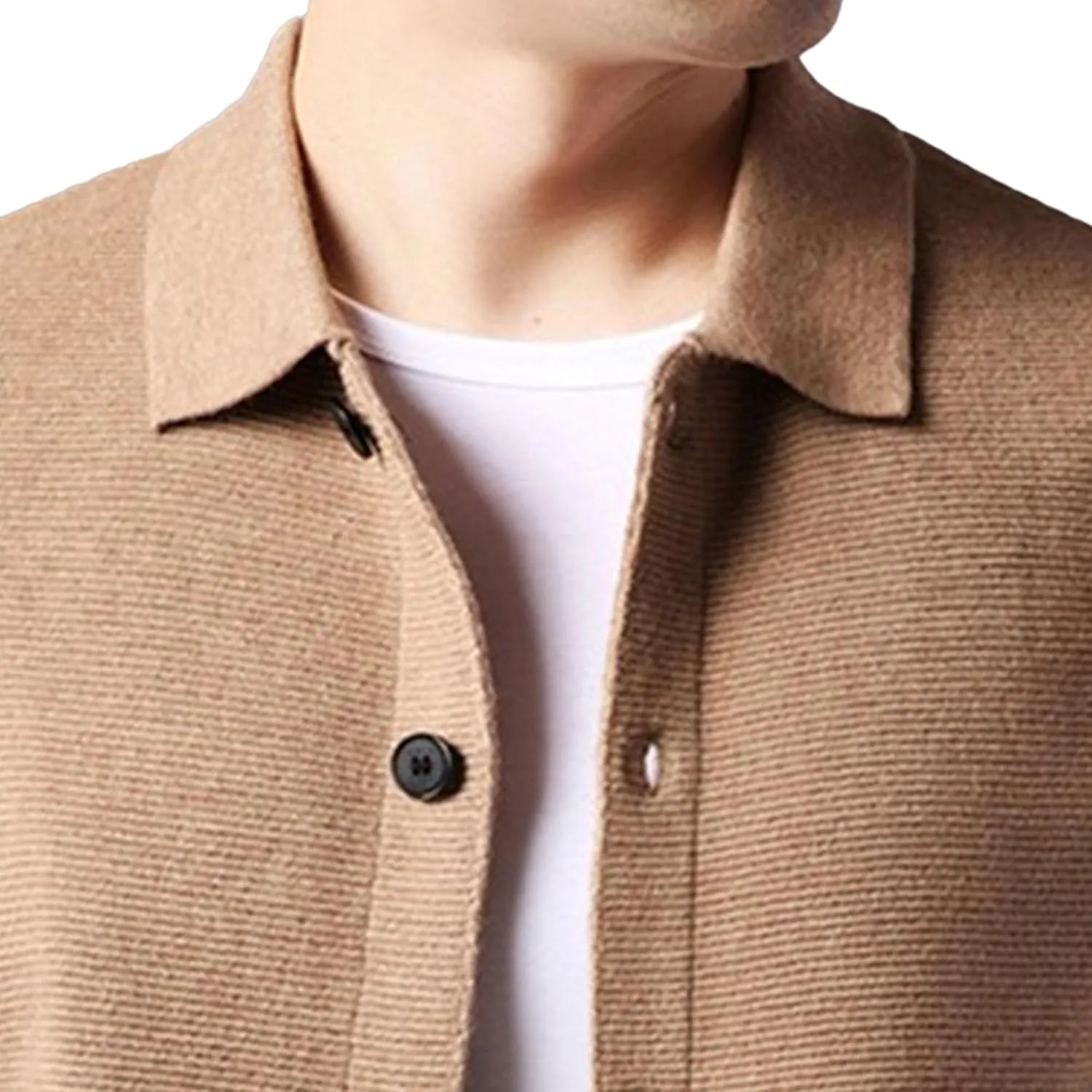 Men's Button Down Cardigan Lapel Sweater Relaxed Fit Casual Pockets Sweater Knitted Solid Soft Sweaters