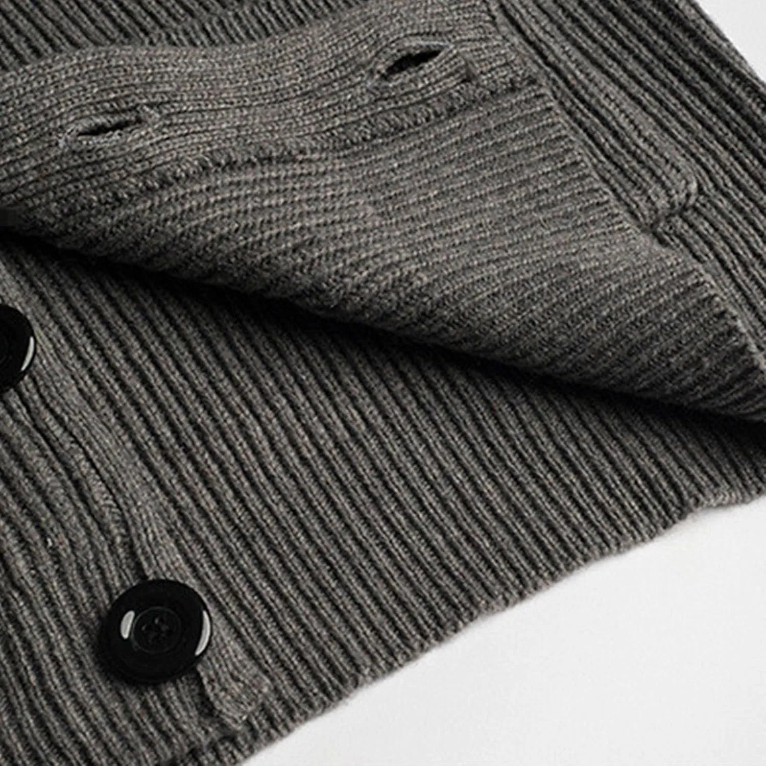 Mens Cable Knit Cardigan Sweater Loose Button Down Shawl Collar Sweater Long Sleeve Casual Chunky Ribbed Cardigans
