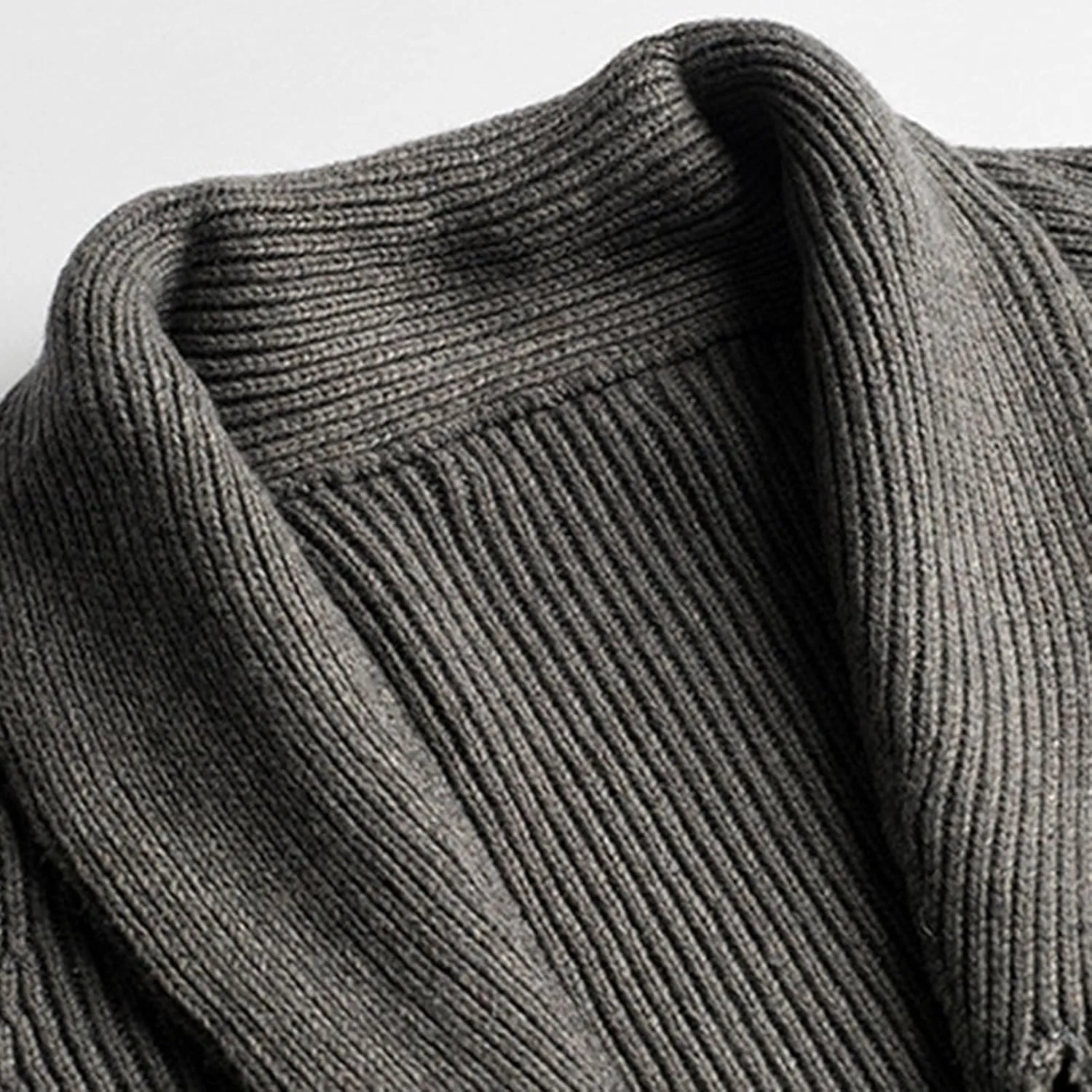 Mens Cable Knit Cardigan Sweater Loose Button Down Shawl Collar Sweater Long Sleeve Casual Chunky Ribbed Cardigans