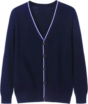 Men's Cardigan Sweater Cable Knitted Shawl Collar Cardigans for Men V Neck Long-Sleeve Button-Down Slim Fit Sweaters