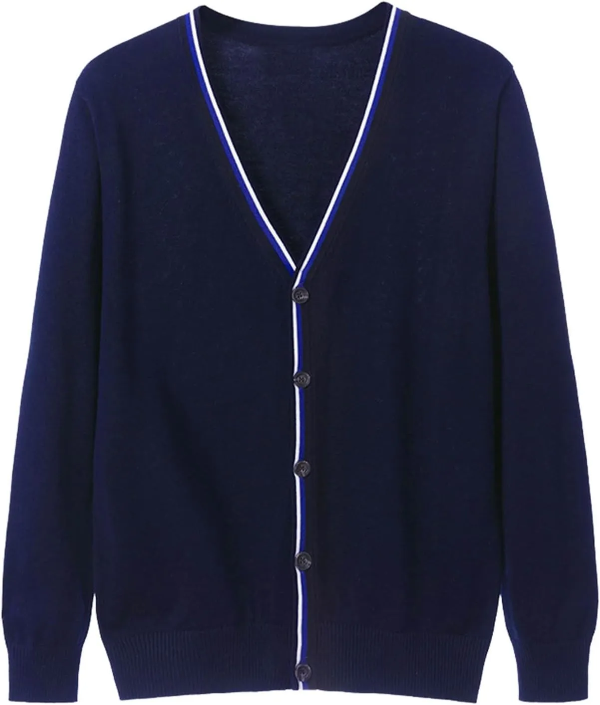 Men's Cardigan Sweater Cable Knitted Shawl Collar Cardigans for Men V Neck Long-Sleeve Button-Down Slim Fit Sweaters